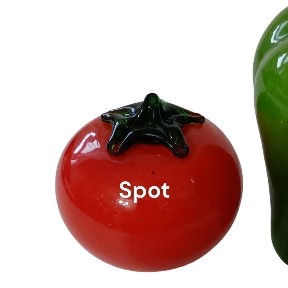 3 Art Glass Vegetable Figures Paperweight‎ Veggie Decor Red Green Handblown Vtg - Picture 6 of 15